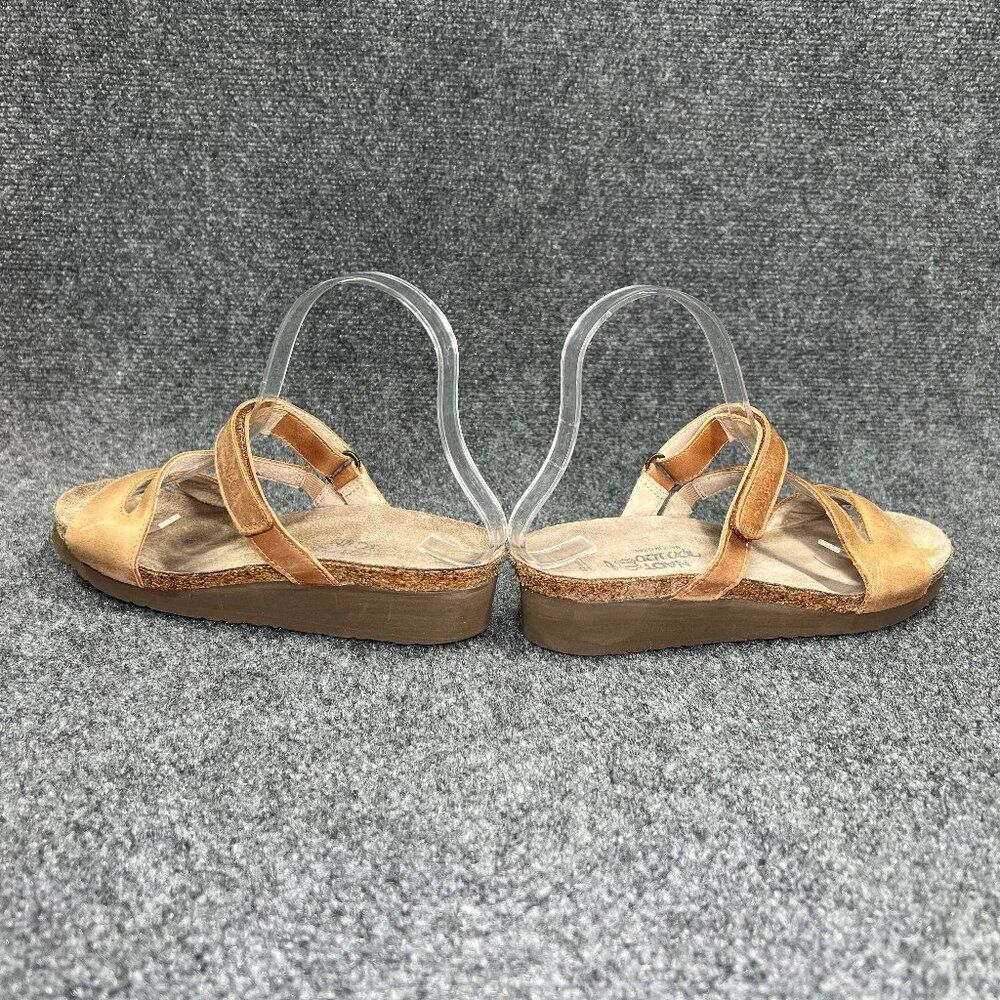 NAOT Sandals Womens Size 7.5 Brown Leather Strap Comfort Casual Slide Flip Flops - Picture 6 of 11
